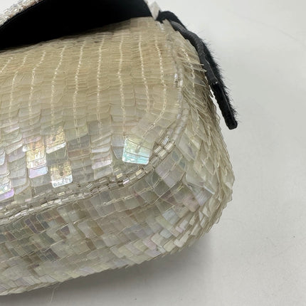 Sold Fendi Baguette Gold Translucent Sequins with Pony-style Leather Strap
