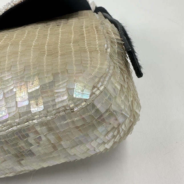 Sold Fendi Baguette Gold Translucent Sequins with Pony-style Leather Strap
