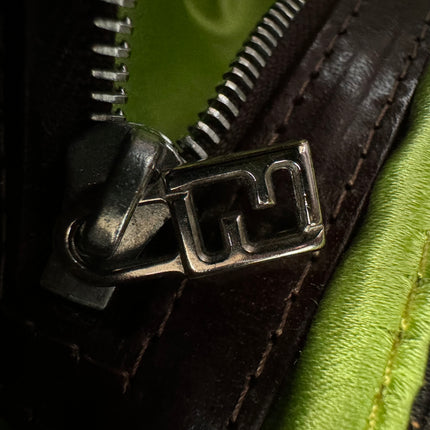 Fendi Baguette Zucca Monogram with Straw Floral Embroidery