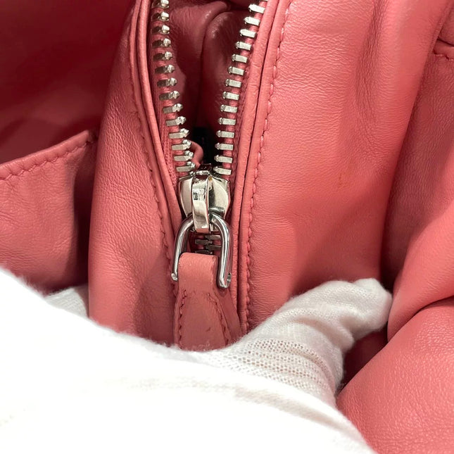 Prada Inside Bag Red Crocodile Leather Pink Lambskin Leather Interior Medium