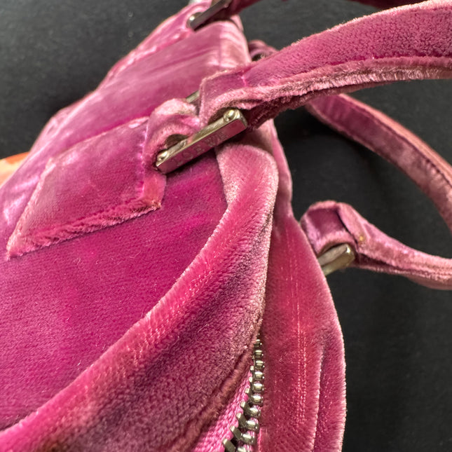 Loewe Amazona 19 Mini Handbag in Purple Velvet with Crystal Logo