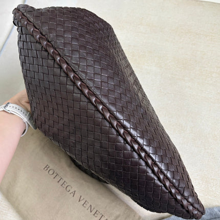 Bottega Veneta Veneta Hobo Dark Chocolate Brown Intreciatto Leather Bag Large 47cm