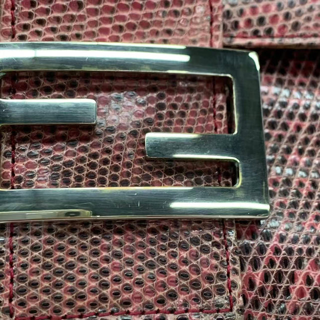 Fendi Baguette Purple Lizard Skin Leather Handbag