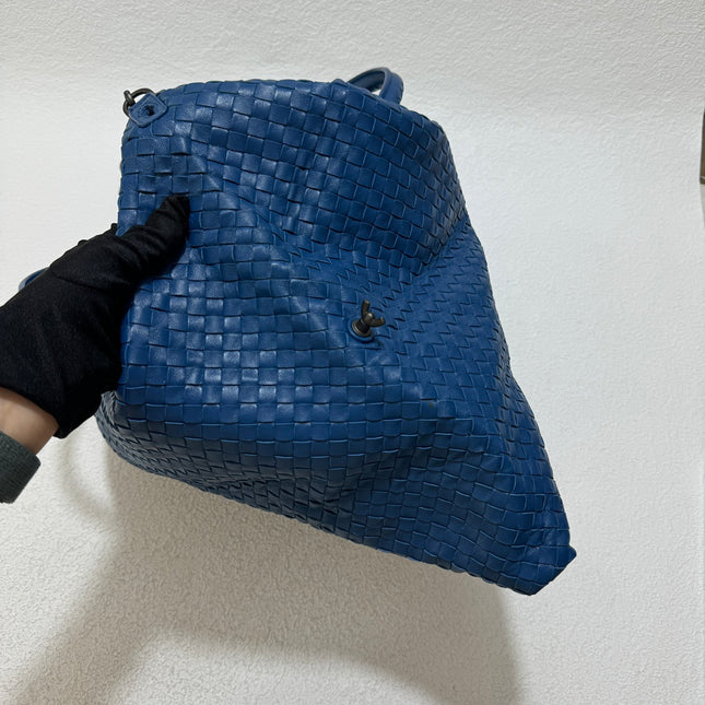 Bottega Veneta Maxi Convertible Tote Bag Hobo Navy Leather Two-way Carry 50cm