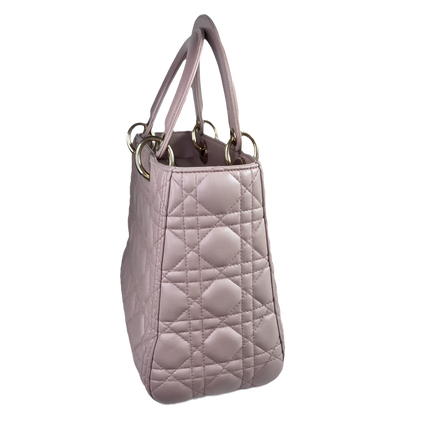 Sold Lady Dior Medium Bag Pink Cannage Leather