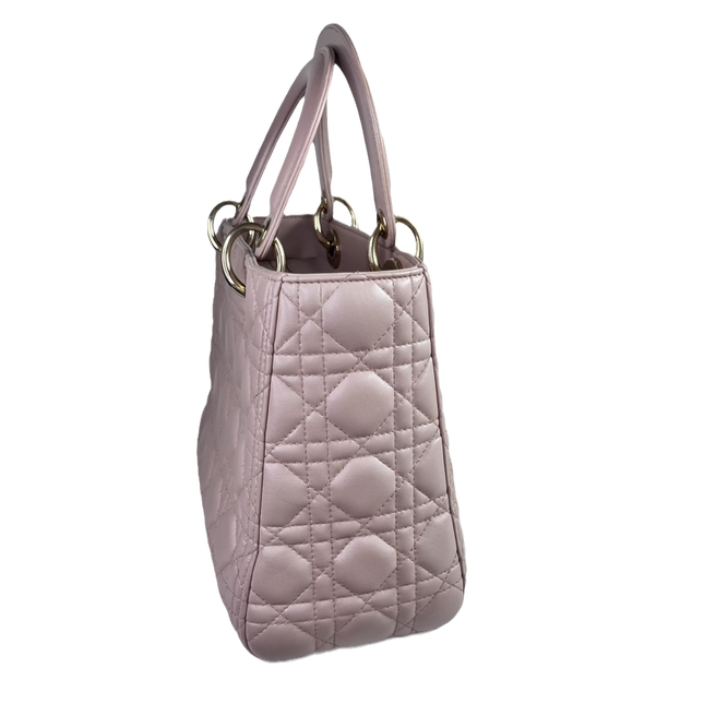 Sold Lady Dior Medium Bag Pink Cannage Leather