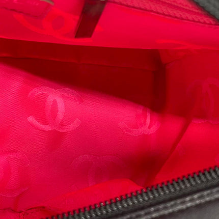 Chanel Cambon Multi-pocket Ligne Reporter Bag Medium Black Calfskin Leather