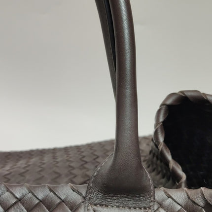 Sold Bottega Veneta Cabat Large Intreccio Leather Tote Bag Dark Chocolate Brown with Pouch