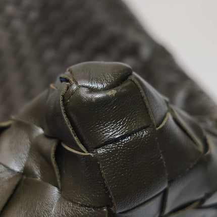Bottega Veneta Hop Large Leather Dark Olive Green Hobo Bag