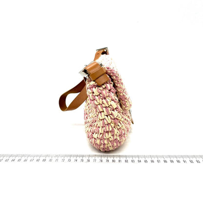 Sold Fendi Baguette Raffia Straw Multicolor Shoulder Bag