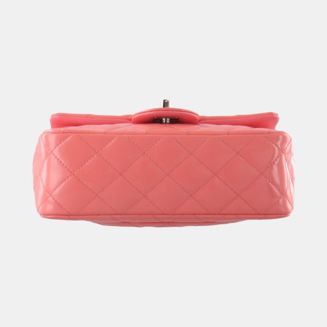 Sold Chanel Classic Flap Mini Pink Patent Leather Silver Hardware, 2015-2016