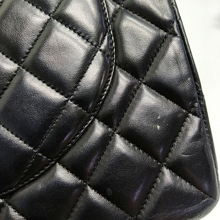 Chanel Classic Flap Maxi Black Lambskin Leather Single Flap with Gold Hardware 2009-2010