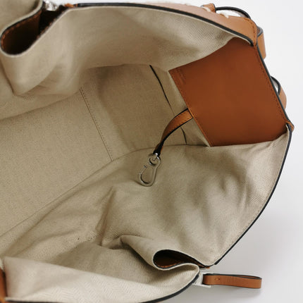 Loewe Hammock Small Brown Leather Knit Top Handle Crossbody Bag