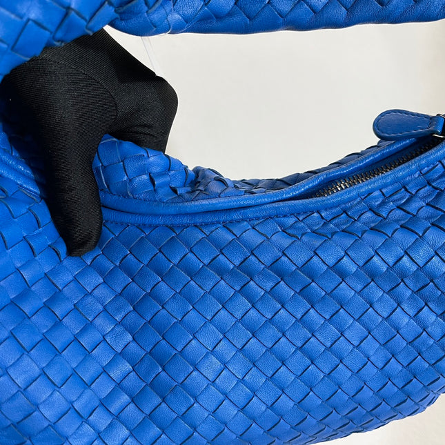 Bottega Veneta Veneta Hobo Medium Royal Blue Intrecciato Leather Bag 47cm