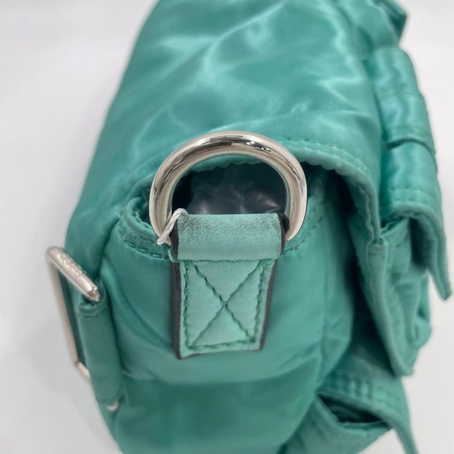 Fendi Baguette Cargo Multipocket Tiffany Blue Nylon 3-way Bag