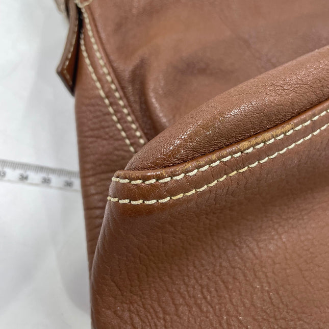 Fendi Mamma Forever Baguette Selleria Brown Calfskin Leather Silver Hardware