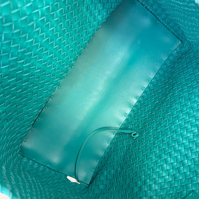 Bottega Veneta Cabat Tote Green Intreccio Leather 50cm