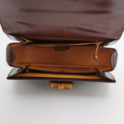 Gucci Bamboo 1947 Top Handle Bag Box Leather Medium Dark Chocolate Brown