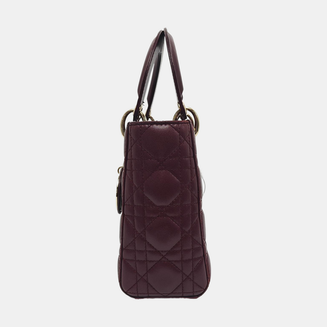Lady Dior Small My Abcdior Purple Lambskin Cannage Leather Gold Hardware