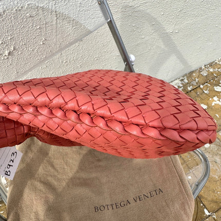 Sold Bottega Veneta Veneta Hobo Medium Coral Intrecciato Leather Bag 47cm