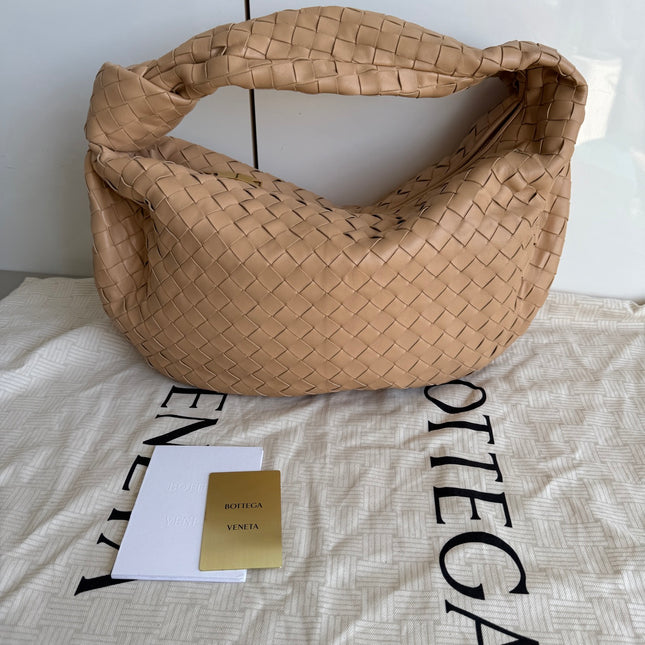 Bottega Veneta Jodie Small Lambskin Leather Beige Oats 36cm-Luxbags