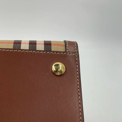 Sold Burberry Title Tote Small Leather Handbag