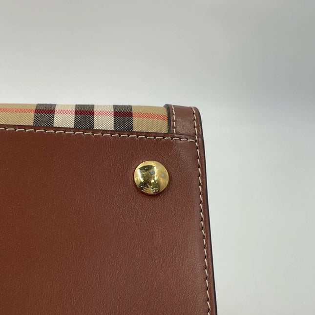 Sold Burberry Title Tote Small Leather Handbag
