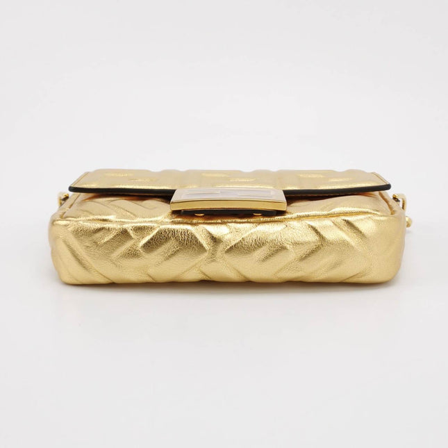 Sold Fendi Baguette Mini Gold Nappa Leather Crossbody Bag