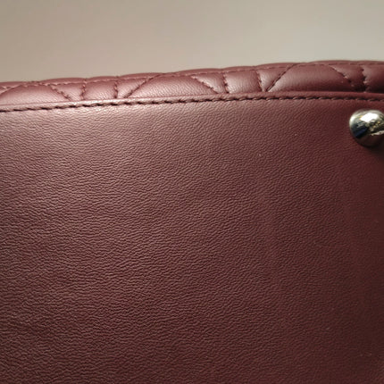 Lady Dior Large Bag Burgundy Lambskin Cannage Leather