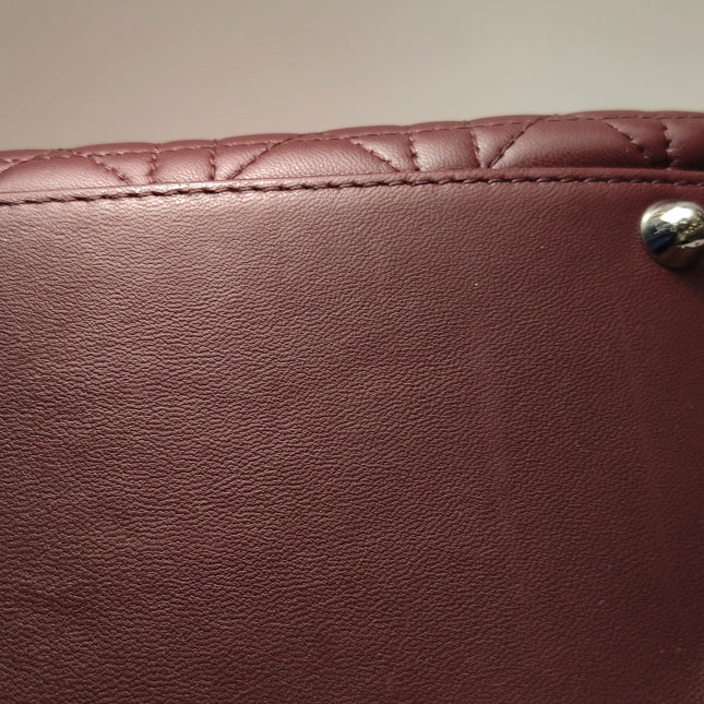 Lady Dior Large Bag Burgundy Lambskin Cannage Leather