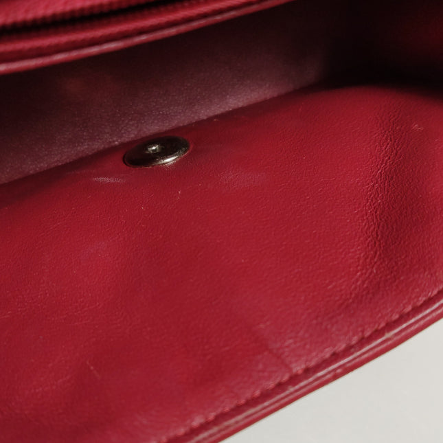 Chanel Classic Flap Mini Square Red Lambskin Leather Gold Hardware