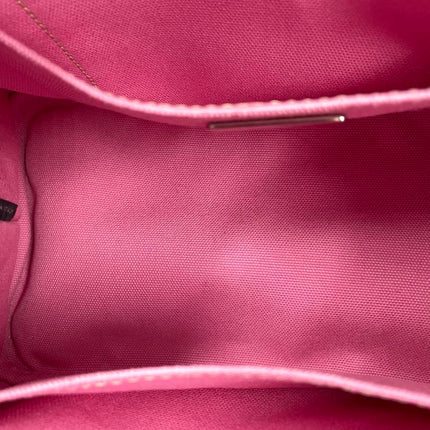 Prada Canape Small Pink Canvas with Sequins Top Handle Bag with Strap Rare
