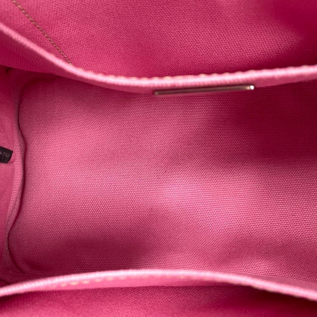 Prada Canape Small Pink Canvas with Sequins Top Handle Bag with Strap Rare