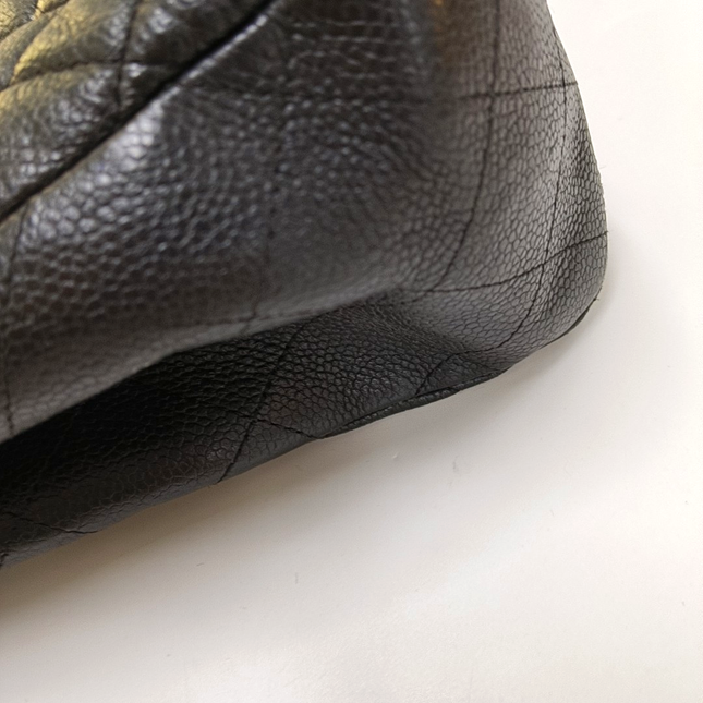Chanel 2014 Paris-Edinburgh Flap Tote Bag Black Caviar Leather