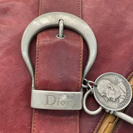Dior Vintage Gaucho Large Red Leather Crossbody Bag