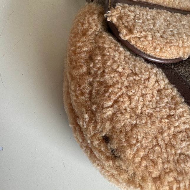 Sold Dior Saddle Vintage Shoulder Bag Shearling Brown and While