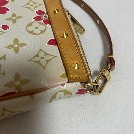 Louis Vuitton x Takashi Murakami Cherry Blossom Pochette Accessoire White Monogram