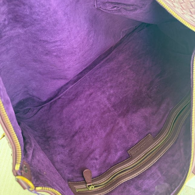 Bottega Veneta Maxi Convertible Tote Bag Wine Burgundy Leather Gold Hardware 50cm