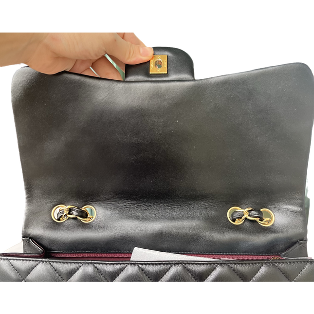 Sold Chanel Timeless/ Classic Flap Jumbo/Large Black with Gold Hardware