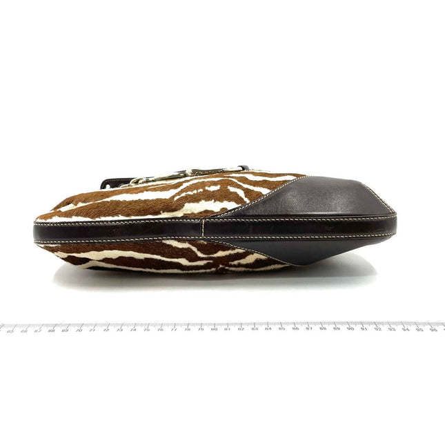 Gucci Jackie Vintage Zebra Print Pony-style Calfskin Side Horsebit