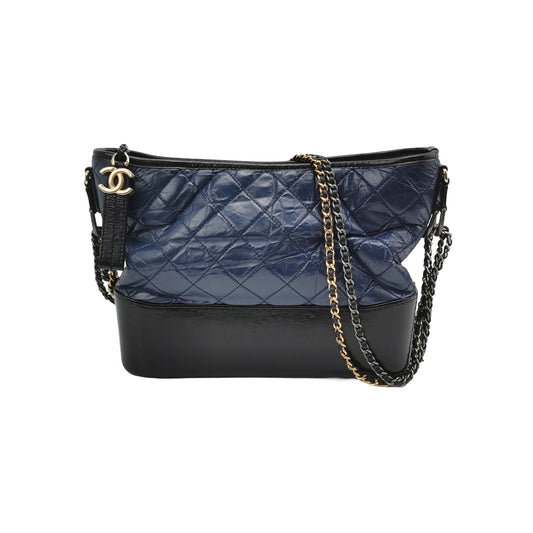 Chanel Gabrielle Hobo 2018 Navy Leather Medium Crossbody Bag-Luxbags