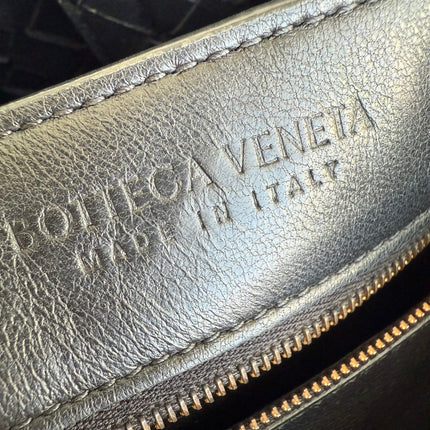 Bottega Veneta Andiamo Medium Black Intrecciato Leather Handbag