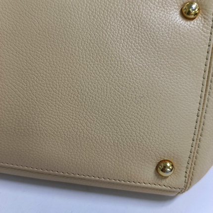 Chanel Cerf Executive Medium Beige Leather Handbag with Strap 35cm