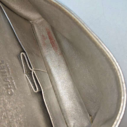 Chanel Classic Flap Medium Silver Lambskin Leather Silver Hardware