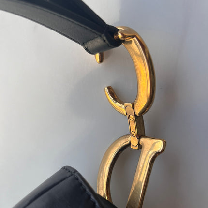 Sold Dior Saddle Medium leather Black Smooth Leather