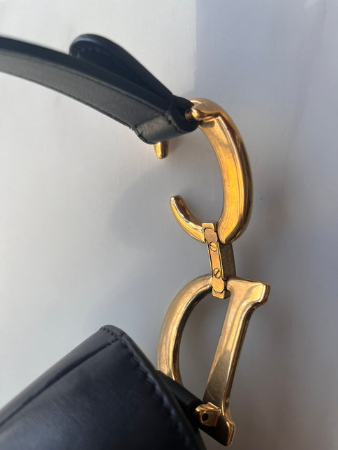 Sold Dior Saddle Medium leather Black Smooth Leather