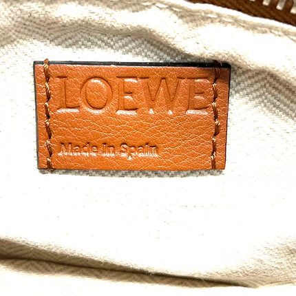 Loewe Puzzle Small Leather Woven Braided Tan Brown Crossbody Bag