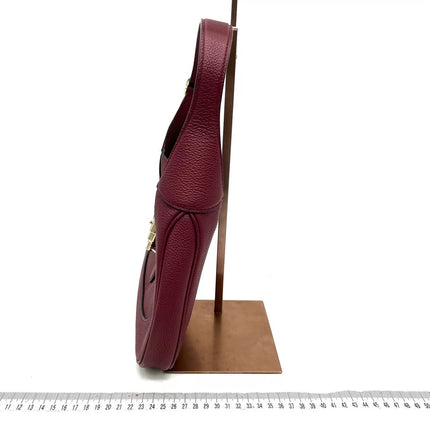 Gucci Jackie 1961 Small Burgundy Grained Leather Shoulder Bag