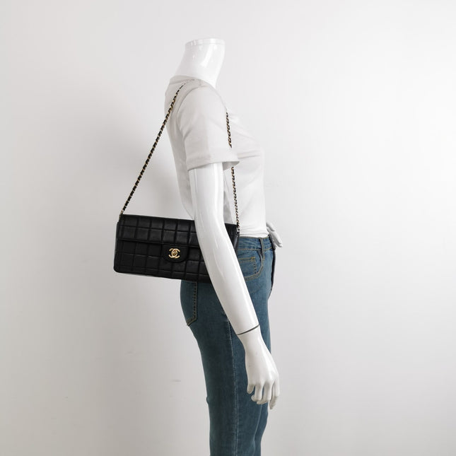 Chanel East West Chocolate Bar Black Leather