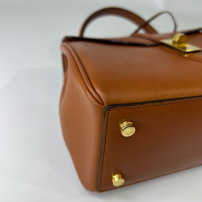 Celine 16 Bag Small Caramel Natural Tan Smooth Calfskin Leather